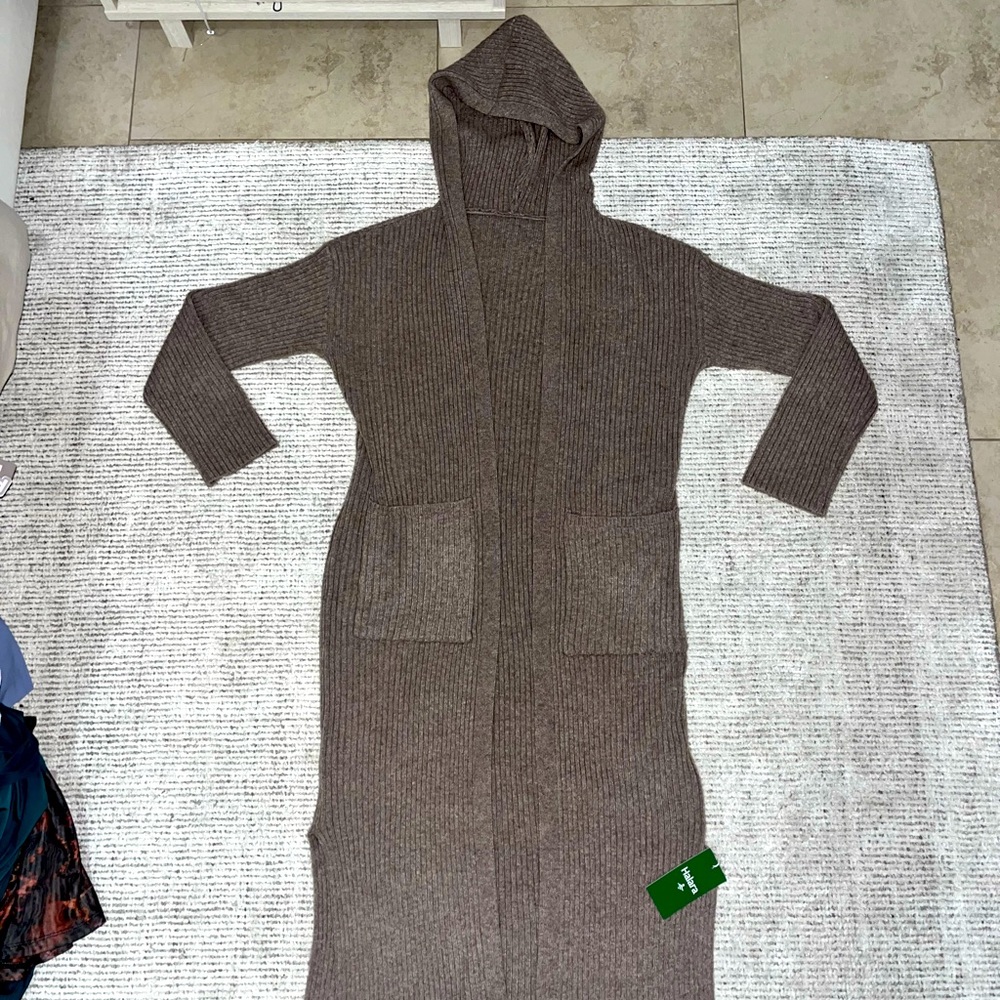 Halara Long Cardigan With Hoodie